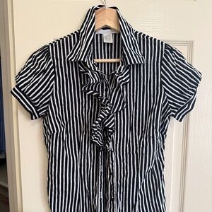 Size Medium Charlotte Russe 100% Cotton Striped Blouse - LIGHTLY USED